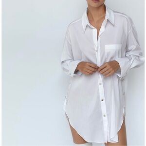 Zara White Button-Up Shirt